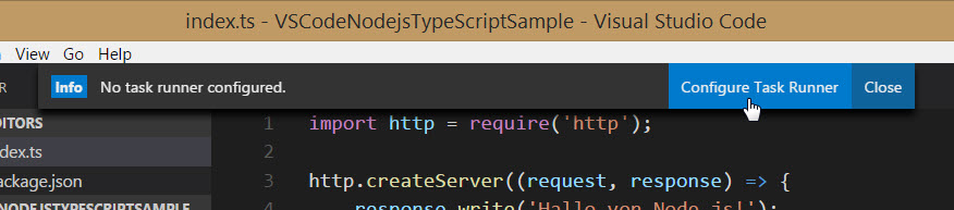 Visual Studio Code - No task runner configured