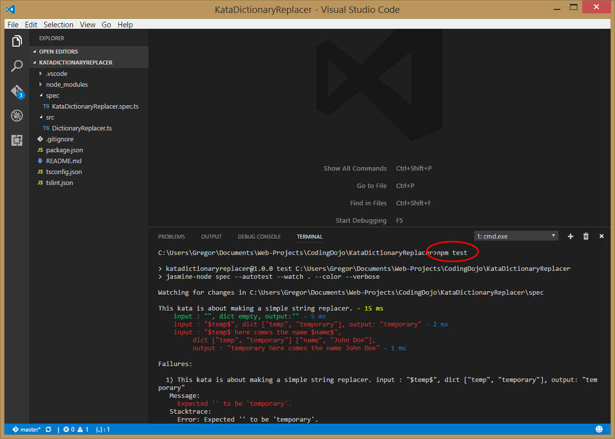 npm start