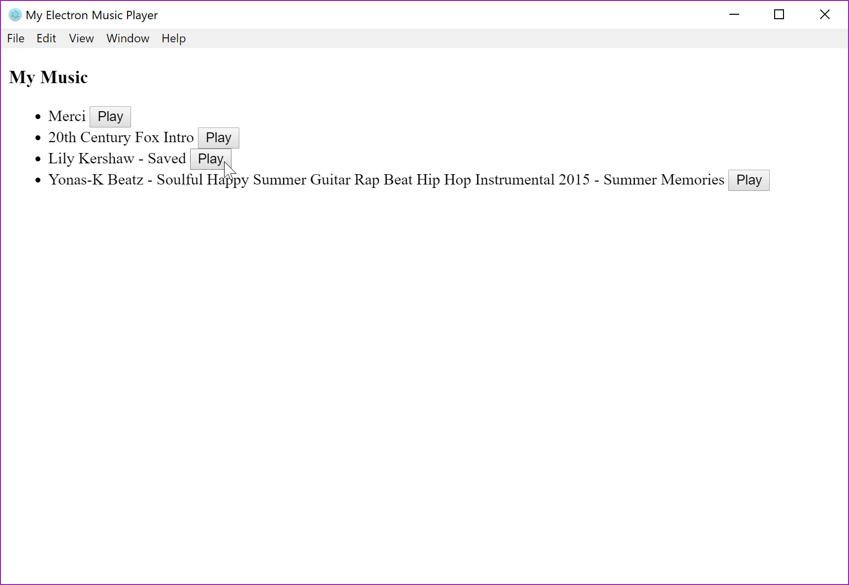 Electron.NET Music Player